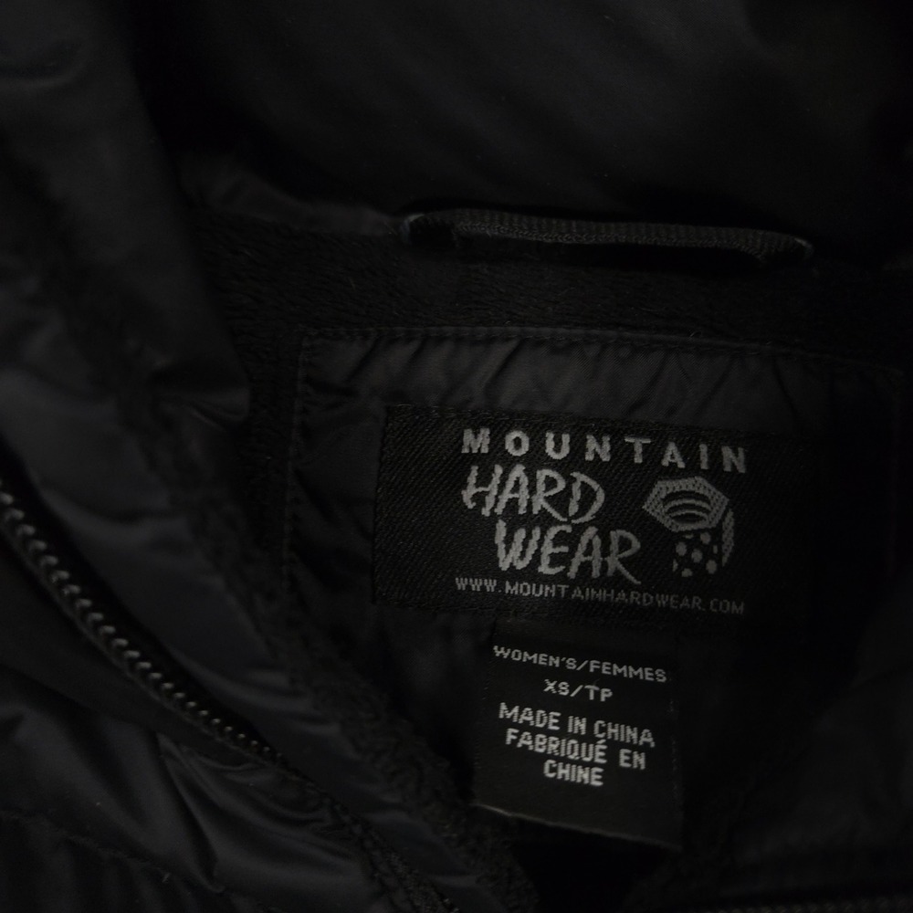 Mountain Hardwear Jacket Womens XS Black Down Puffer Removable Hood Full Zip - Picture 10 of 12